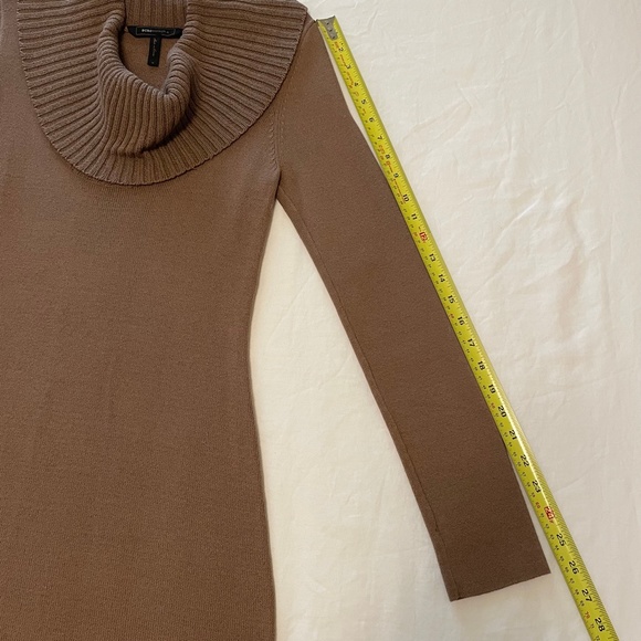 BCBGMAXAZRIA Cowl Neck Off-the-Shoulder Knit Minidress | Women's Size M - Picture 9 of 12